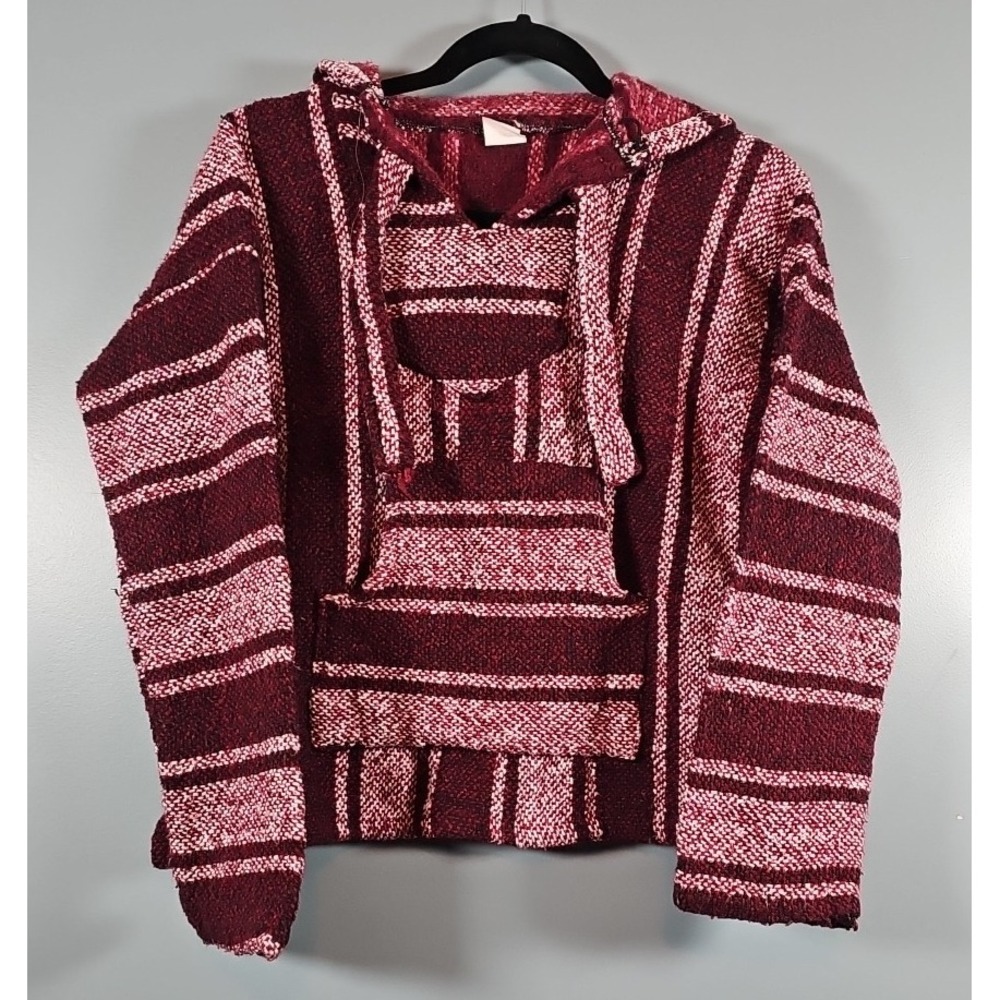 Artesanias F.R. Inc Mexican Rasta Poncho Hippie Hoodie Size S Made In Mexico